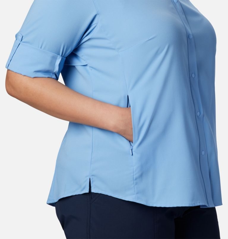 Women's Columbia PFG Tamiami II Long Sleeve Shirts Blue | Plus Size CA-F36A4